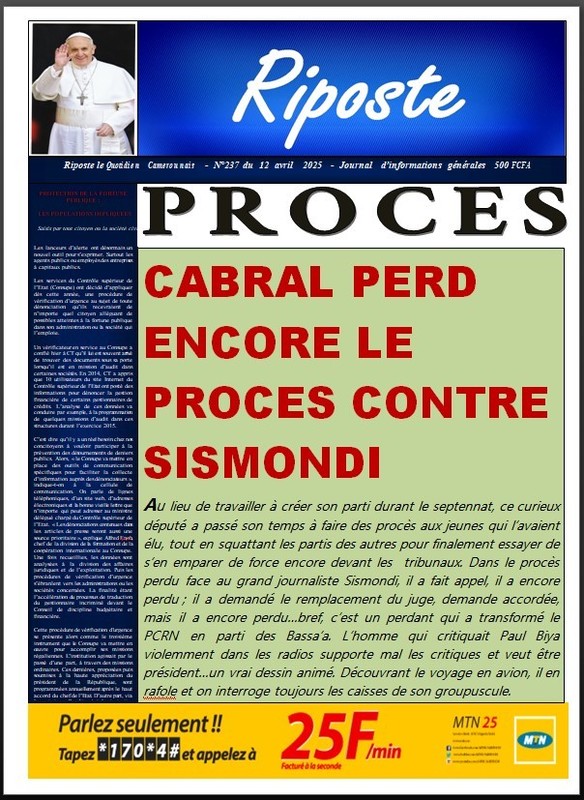 CABRAL PERD ENCORE LE PROCES